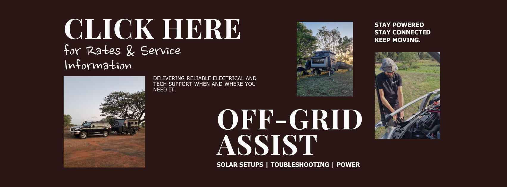 Off-grid solar setup and electrical troubleshooting service for caravans and 4WDs in Australia
